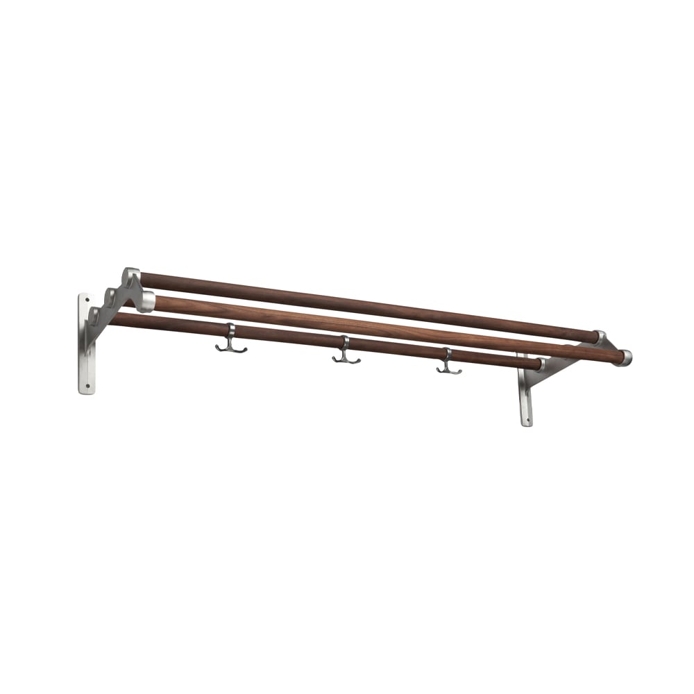 Essem Design Nostalgi 291 hat shelf Walnut, aluminium