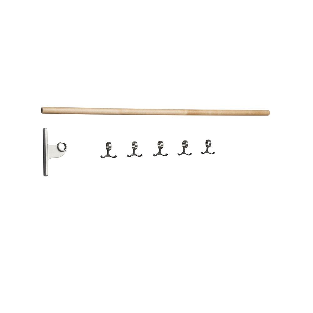 Essem Design Nostalgi add-on Hook rack Birch, aluminium stand