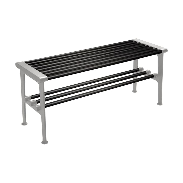 Nostalgi bench 100 cm - Black stained oak-aluminium - Essem Design