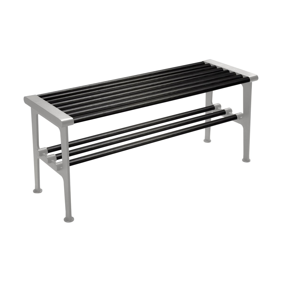 Essem Design Nostalgi bench 100 cm Black stained oak-aluminium