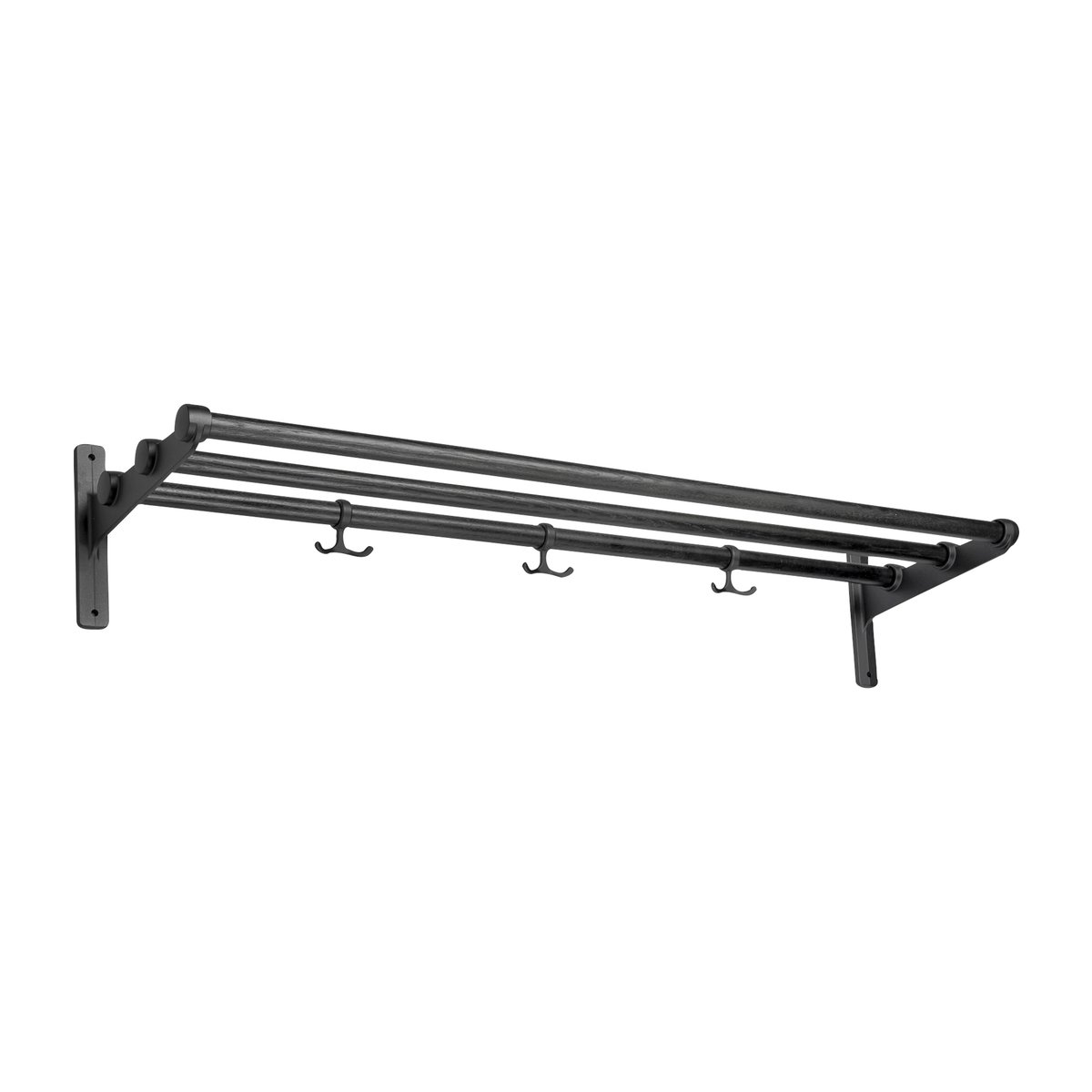 Essem Design Nostalgi hat shelf/ shoe shelf Black oiled oak-black