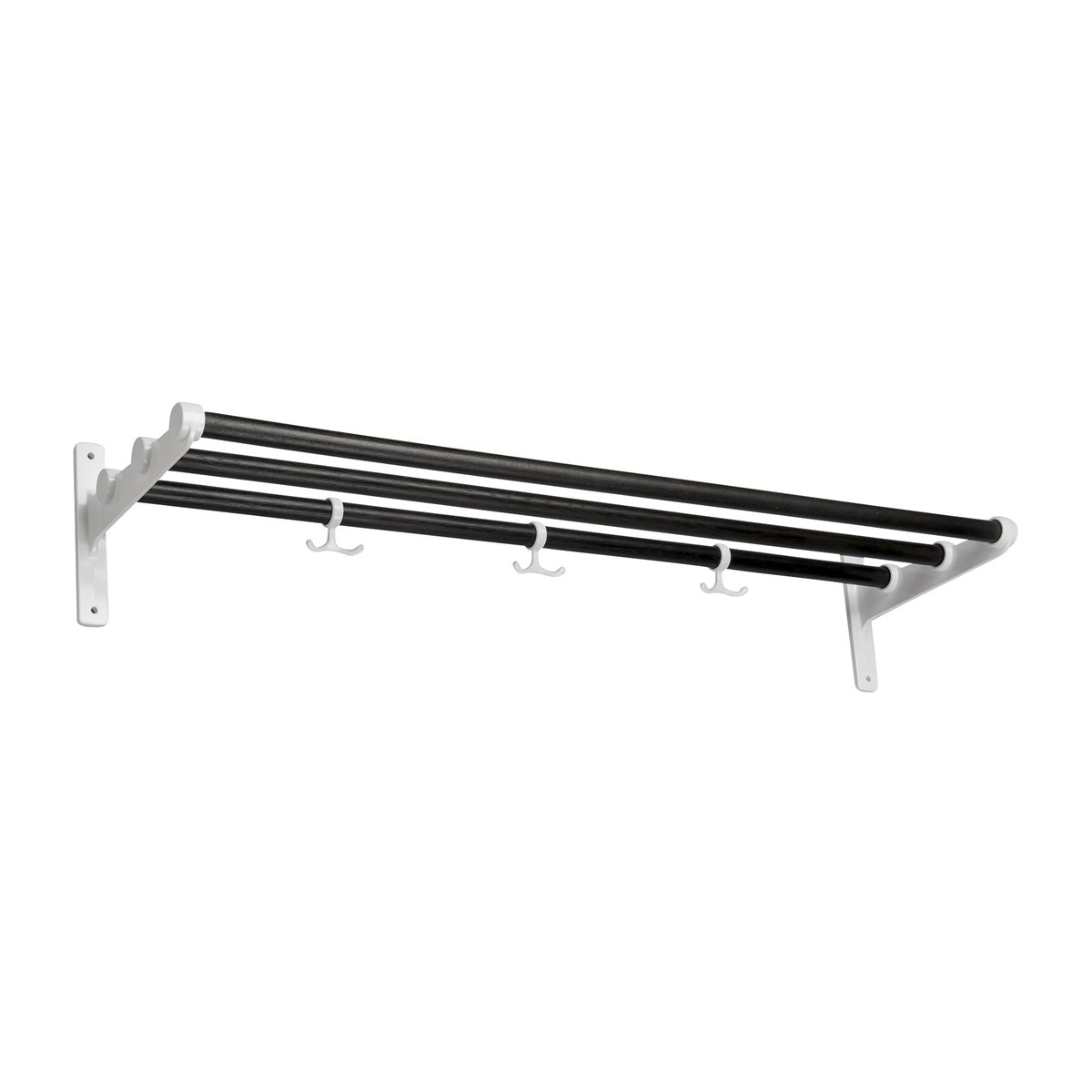 Essem Design Nostalgi hat shelf/ shoe shelf Black oiled oak-white