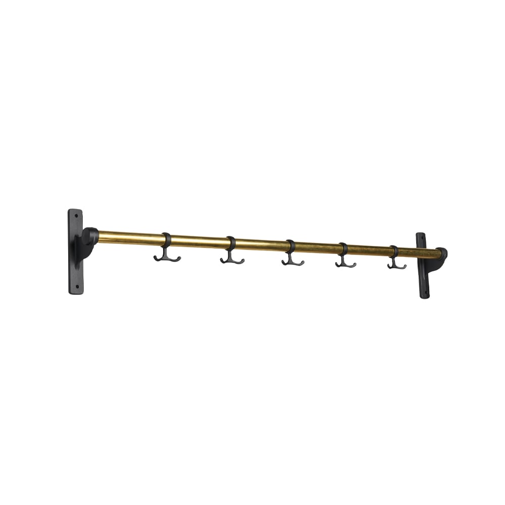 Essem Design Nostalgi Hook rack Brass, black stand