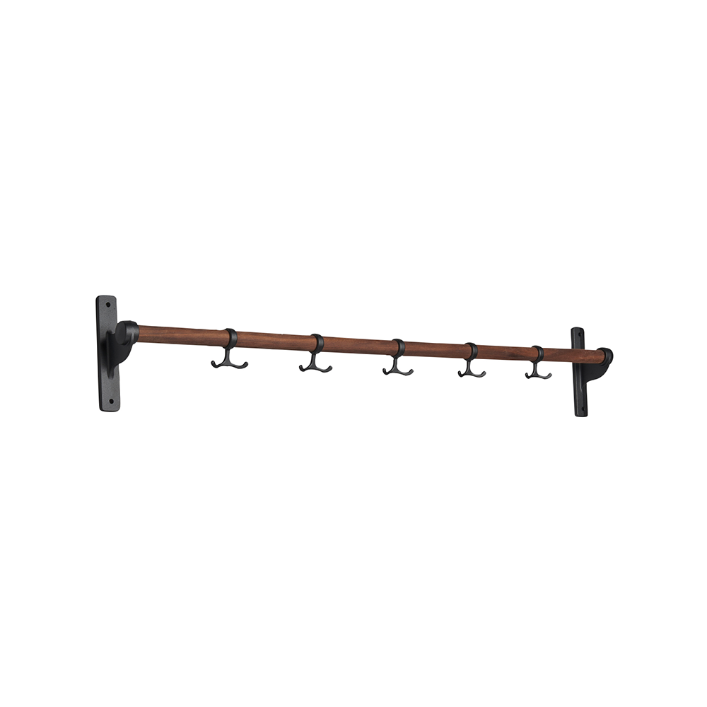 Essem Design Nostalgi Hook rack Walnut, black stand