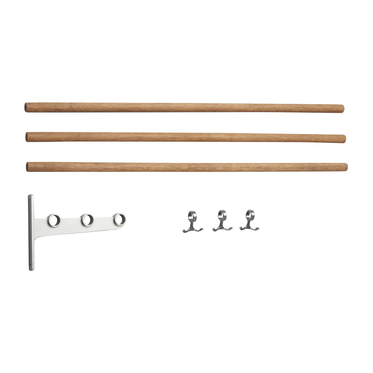 Essem Design Nostalgi inbuilt hat rack, shoe rack Bamboo-aluminium