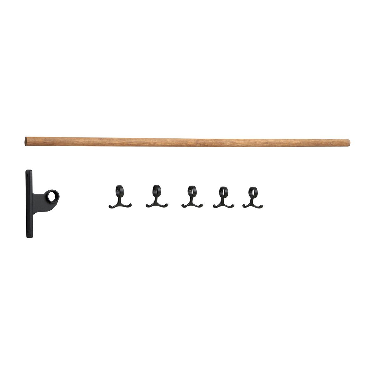 Essem Design Nostalgi inbuilt hook strip Bamboo-black