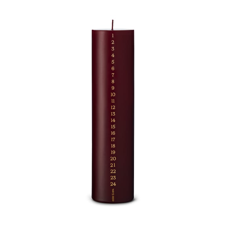 ester & erik advent candle 25 cm - 44/2 deep wine - Ester & erik