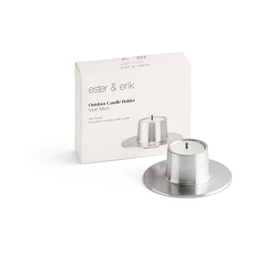 ester & erik outdoor candle holder small Ø16 cm - Silver - ester & erik