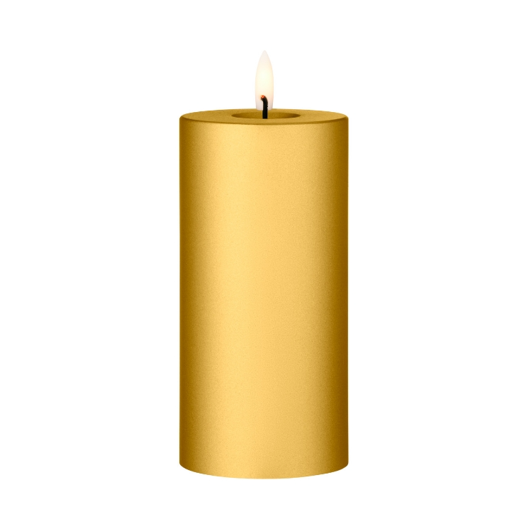 ester & erik ester & erik pillar candle LED Ø7.5x15 cm 90 Gold Metallic