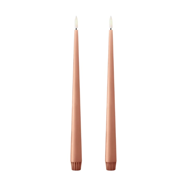 ester & erik taper candle LED 30 cm 2-pack - 20 Rosy caramel - Ester & erik