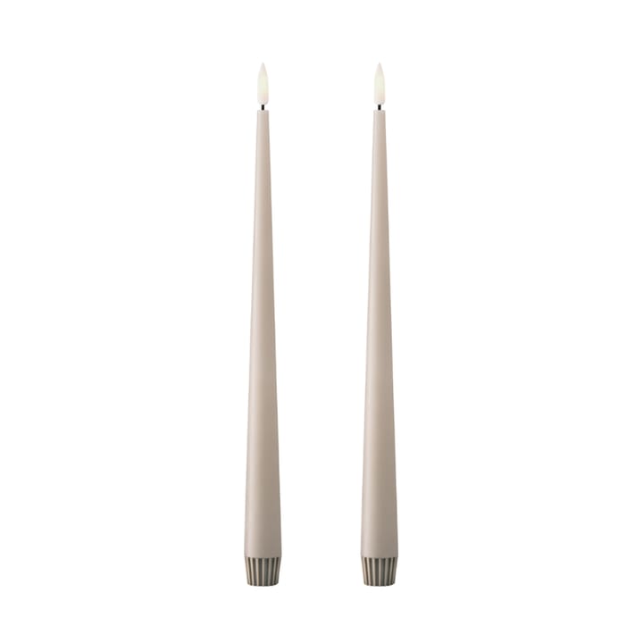 ester & erik taper candle LED 30 cm 2-pack, 22 Linen Grey ester & erik