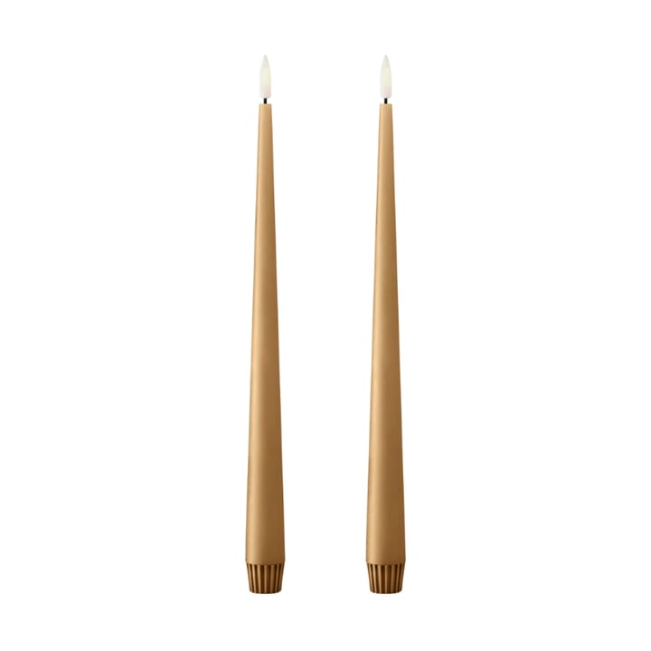 ester & erik taper candle LED 30 cm 2-pack - 27 Almond butter - Ester & erik