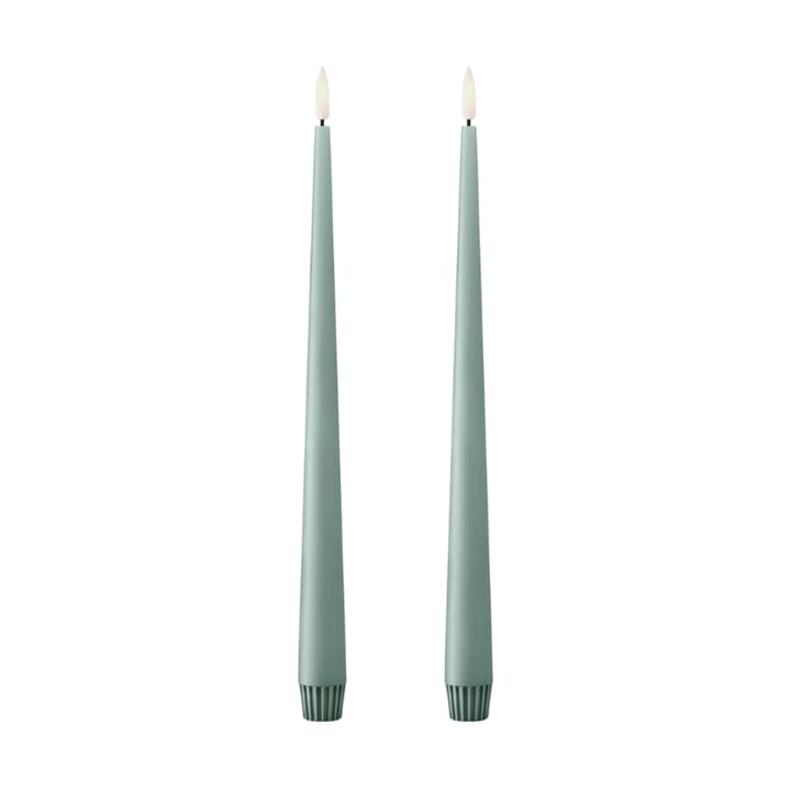 ester & erik taper candle LED 30 cm 2-pack - 67 Jade stone - Ester & erik