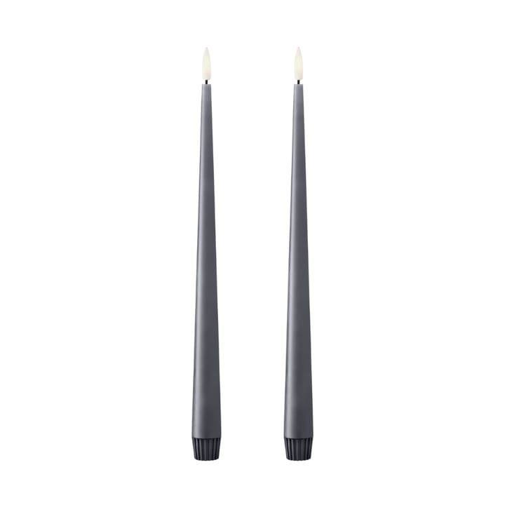 ester & erik taper candle LED 30 cm 2-pack - 74 Dark Slate - Ester & erik