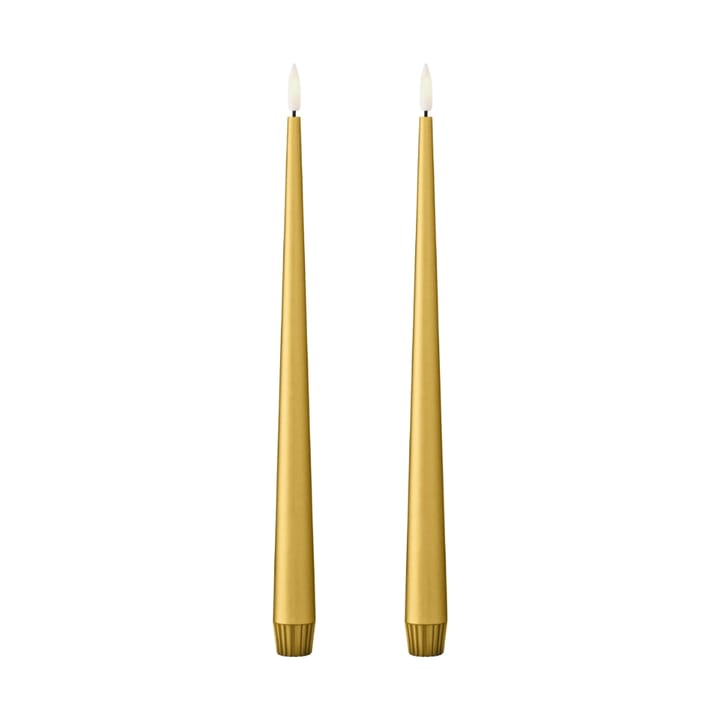 ester & erik taper candle LED 30 cm 2-pack, 90 Gold Metallic ester & erik