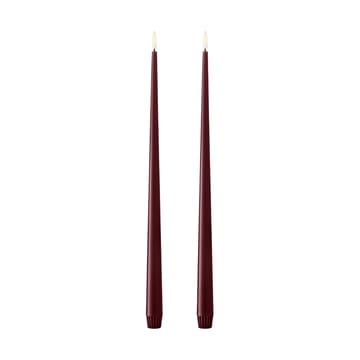 ester & erik taper candle LED 40 cm 2-pack - 44/2 Deep Wine - ester & erik