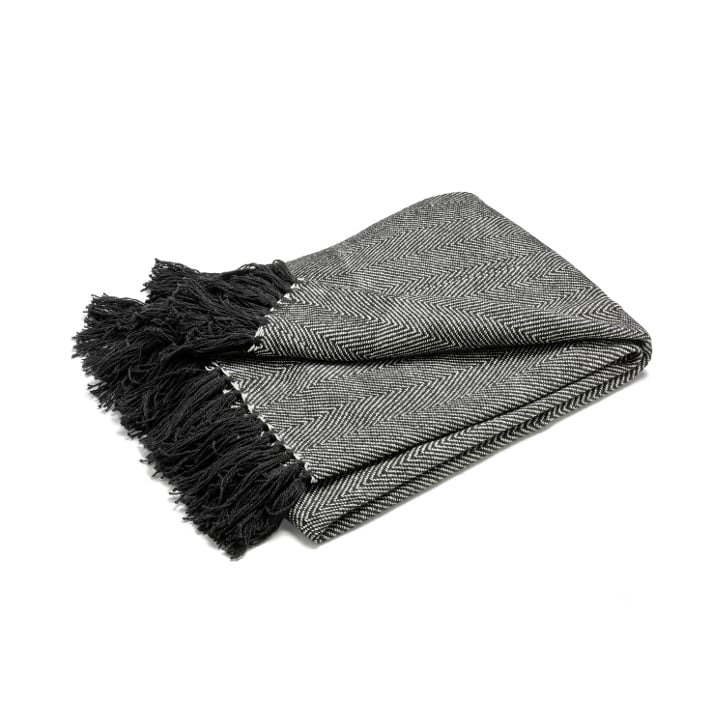 Etol Design Fishbone throw black | Scandinavian Design | Cotton blankets & throws | Black