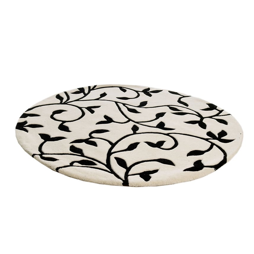 Etol Design Grow rug white-black round Ø140 cm