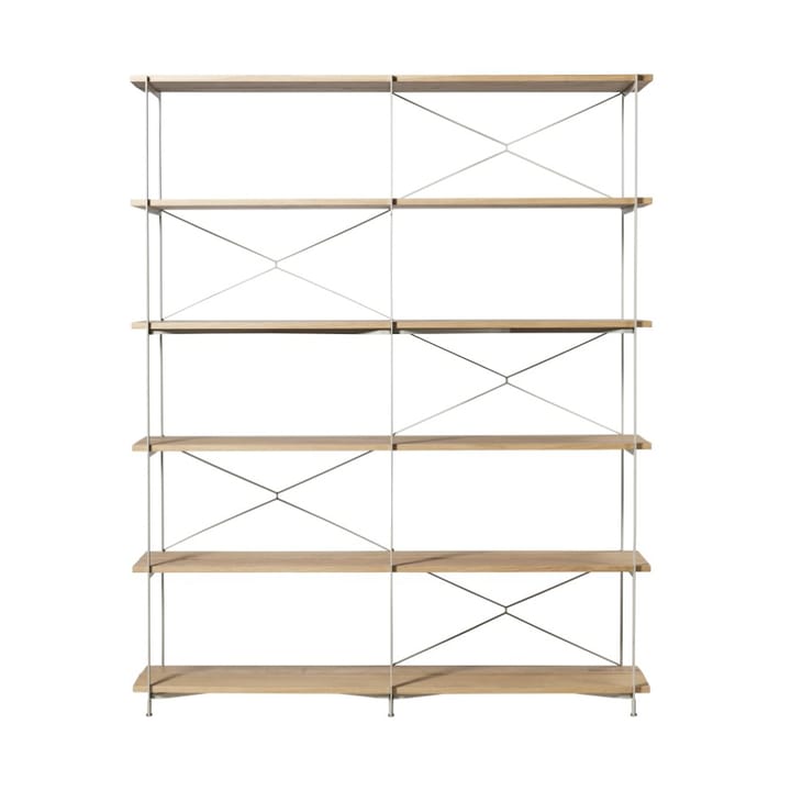 A91 Nordhavn shelving system - Oak nature lacquered Silk Grey TB - FDB Møbler