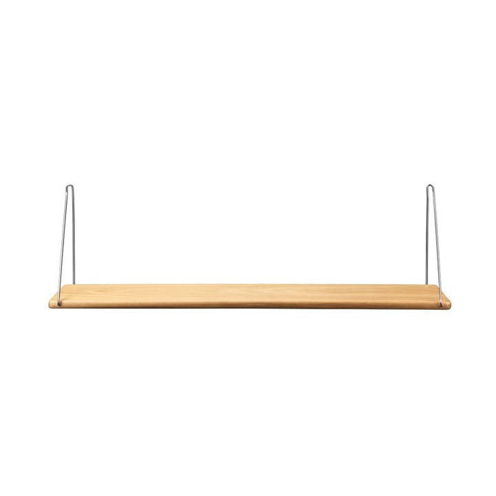 B145 Shelf w/brackets shelf - 20x90 cm oak nature-brushed stainless - FDB Møbler