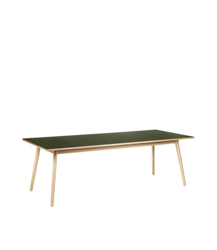 C35C dining table 95x220 cm, Olive green-oak nature lacquered FDB Møbler