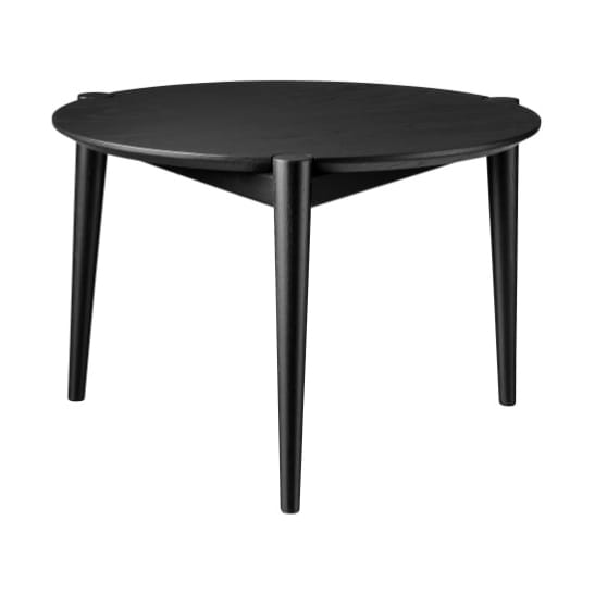 D102 Søs coffee table Ø55 cm, Oak black painted FDB Møbler