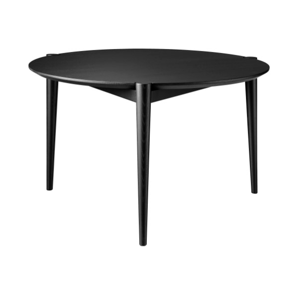 FDB Møbler D102 Søs coffee table Ø70 cm Oak black painted