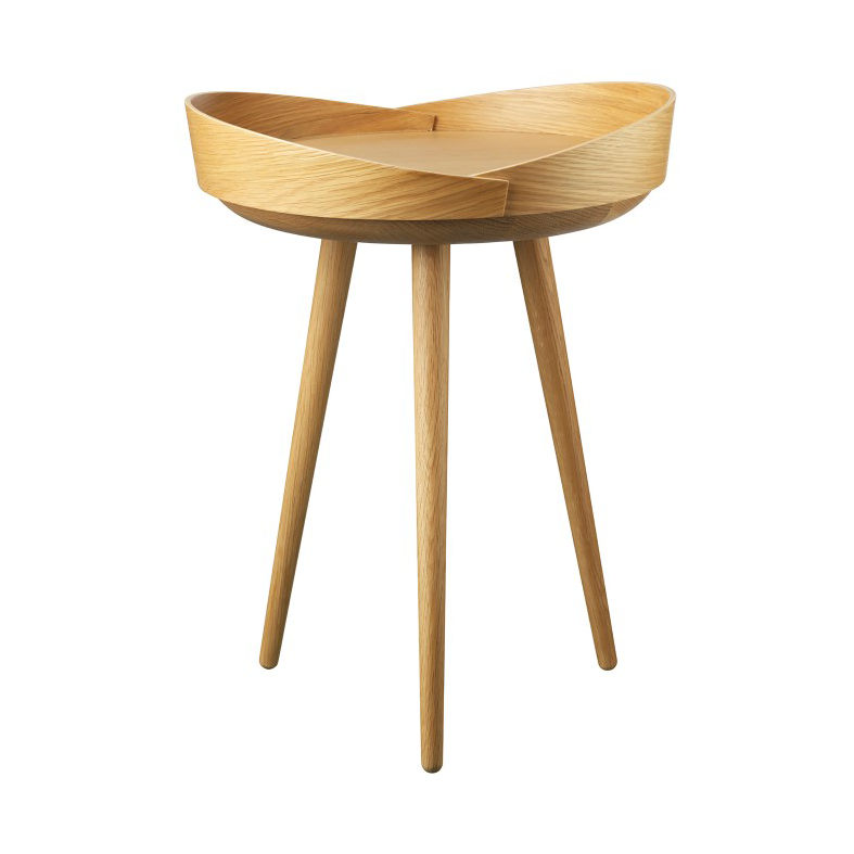 FDB Møbler D106 Bakkedal tray table Ø38 cm Oak nature lacquered