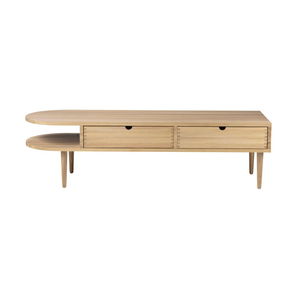 FDB Møbler F24 Radius bench Oak nature lacquered 45x145 cm