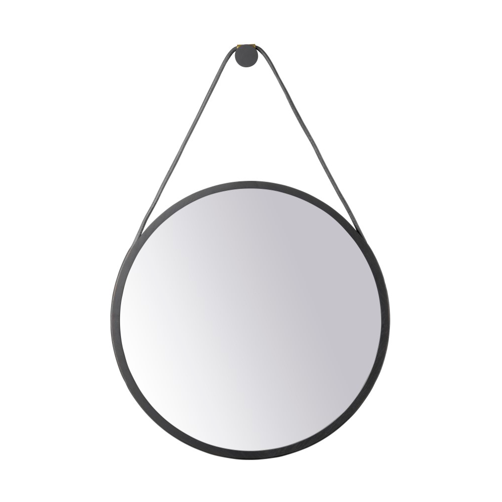 FDB Møbler I3 Mossø wall mirror Oak black painted Ø60 cm