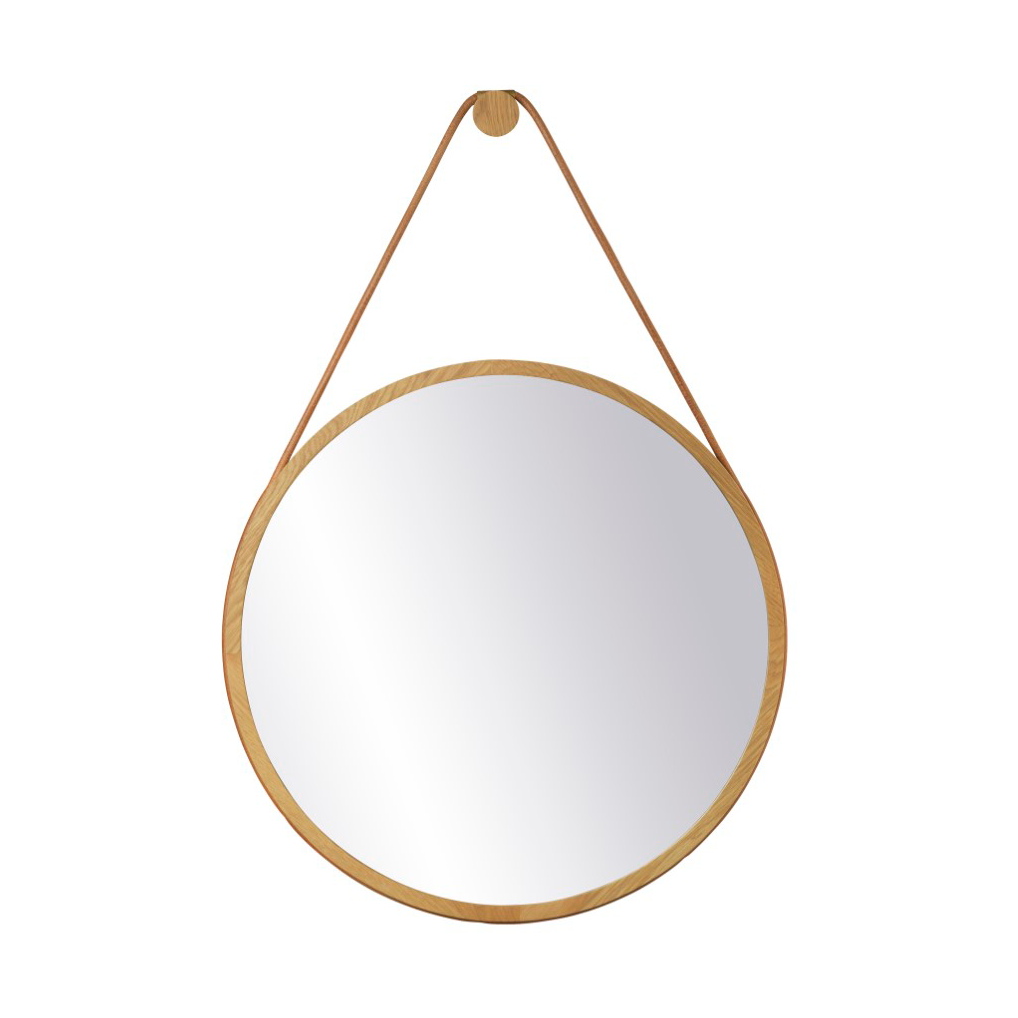 FDB Møbler I3 Mossø wall mirror Oak nature lacquered Ø60 cm