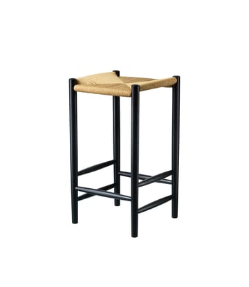 J164C Counter Squared bar stool - Oak black painted-nature - FDB Møbler