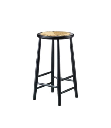 J165C Counter Round bar stool - Oak black painted-nature - FDB Møbler