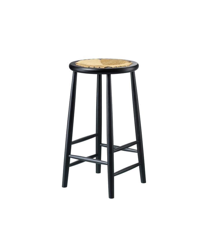 J165C Counter Round bar stool, Oak black painted-nature FDB Møbler