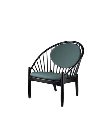 J166 Jørna chair - Oak black painted-dark green - FDB Møbler