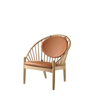 J166 Jørna chair - Oak nature lacquered-cognac leather - FDB Møbler