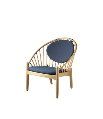 J166 Jørna chair - Oak nature lacquered-dark blue - FDB Møbler