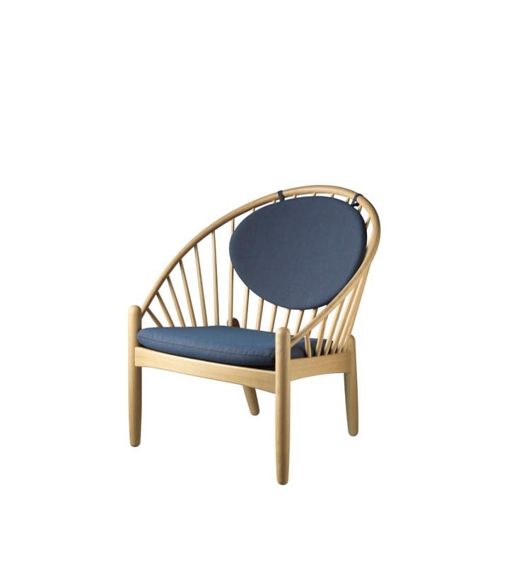 J166 Jørna chair, Oak nature lacquered-dark blue FDB Møbler