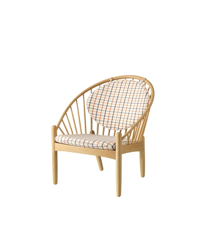 J166 Jørna chair, Oak nature lacquered-red diced FDB Møbler