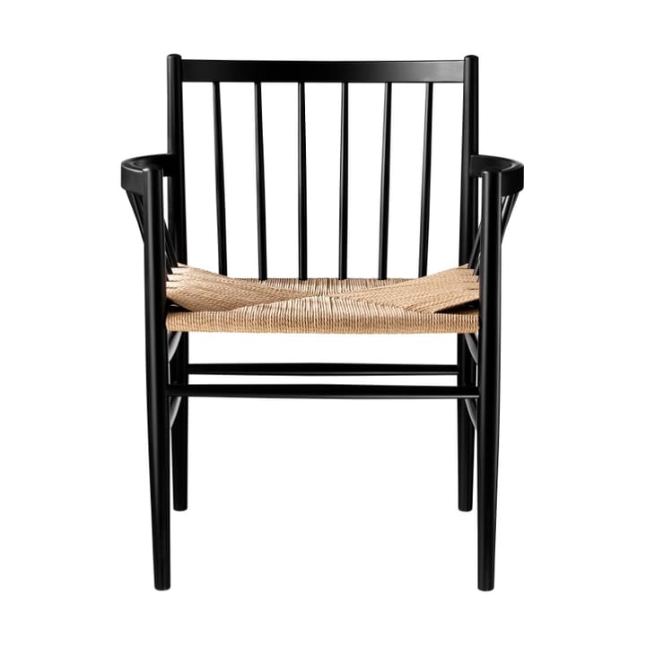 J81 chair with arms - Nature-beech black painted - FDB Møbler