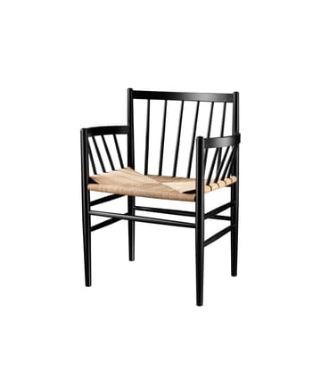 J81 chair with arms - Nature-beech black painted - FDB Møbler