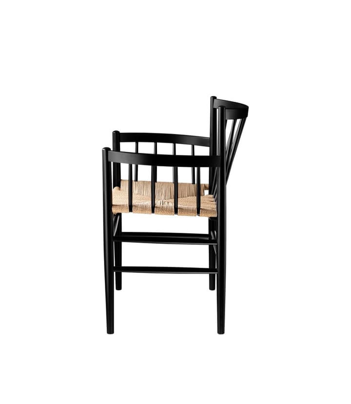 J81 chair with arms - Nature-beech black painted - FDB Møbler