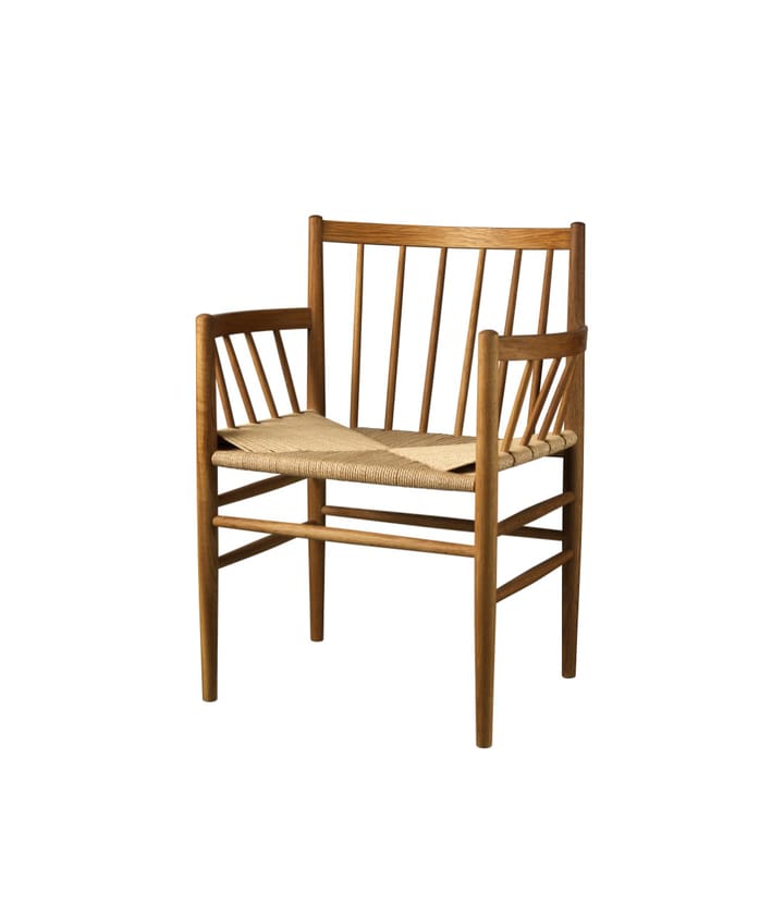 J81 chair with arms, Smoked oak oiled-nature FDB Møbler