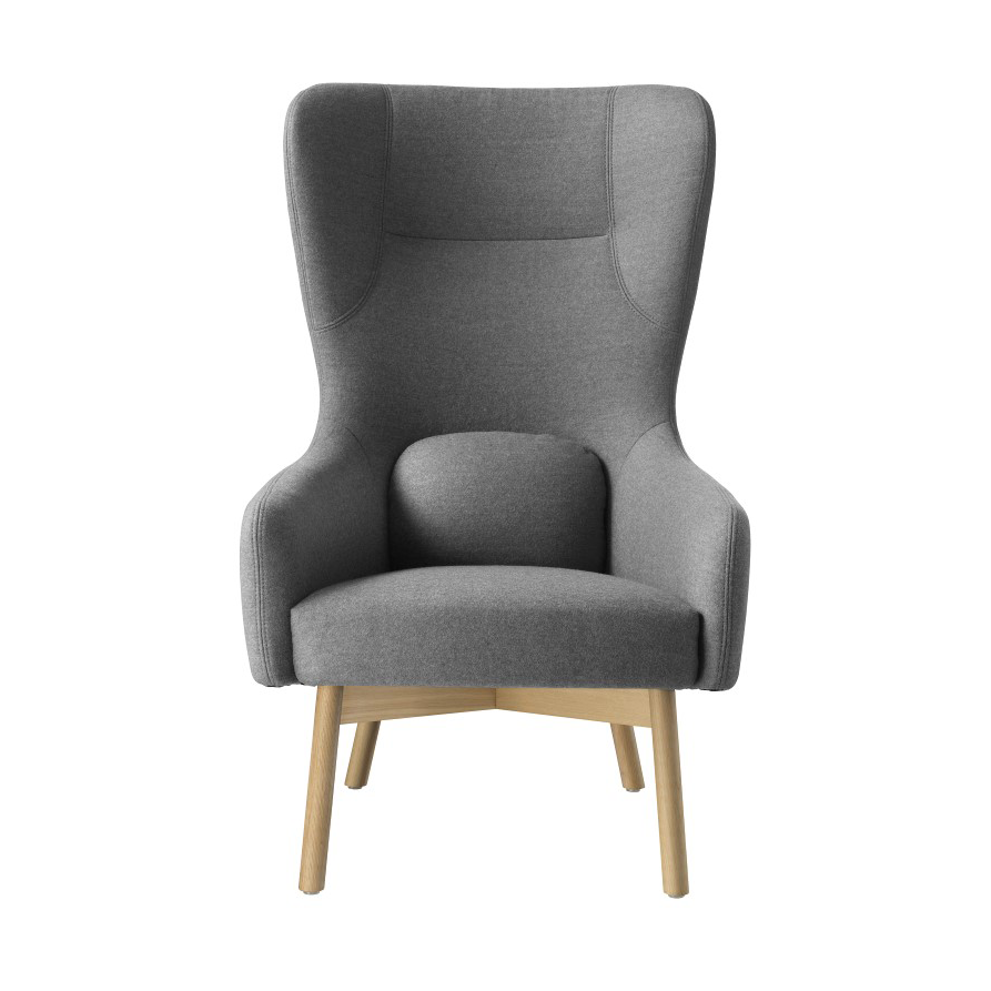 FDB Møbler L35 Gesja Wing Chair armchair Oak nature lacquered-dark grey