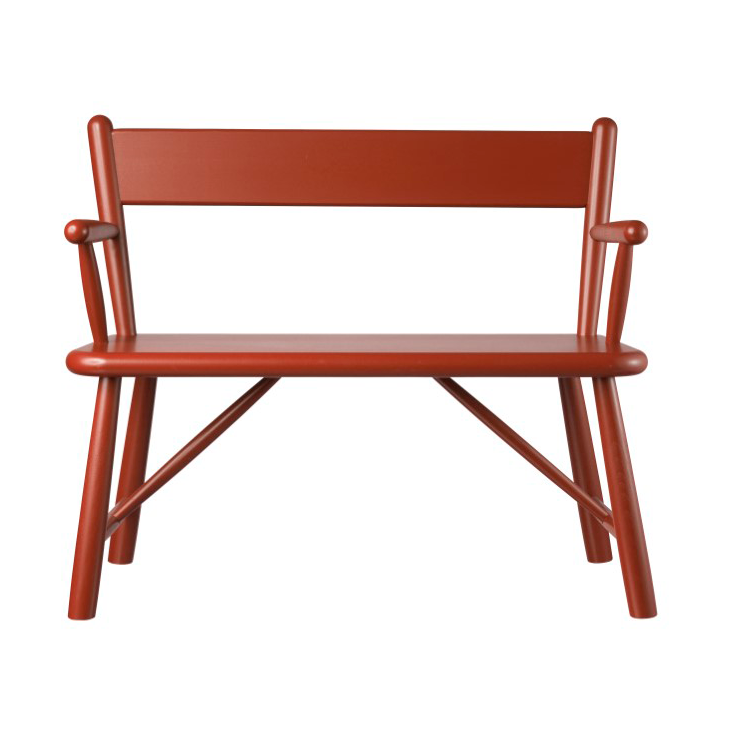 FDB Møbler P11 children's bench Beech red painted