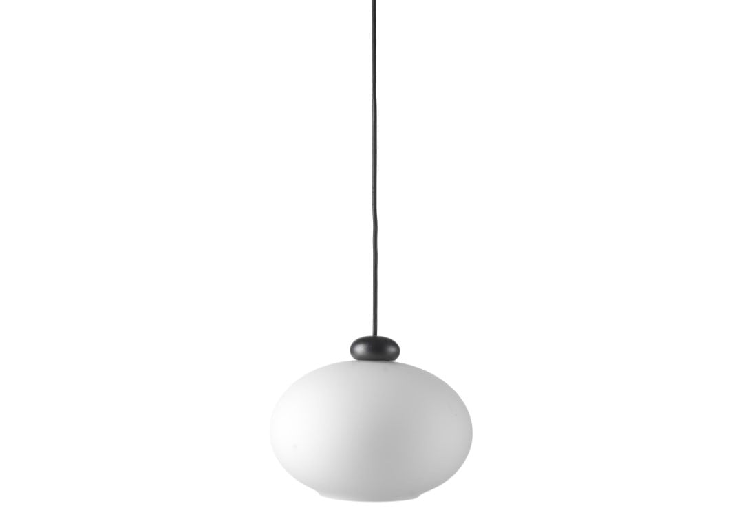 FDB Møbler U2 Hiti pendant lamp Opal-oak black painted