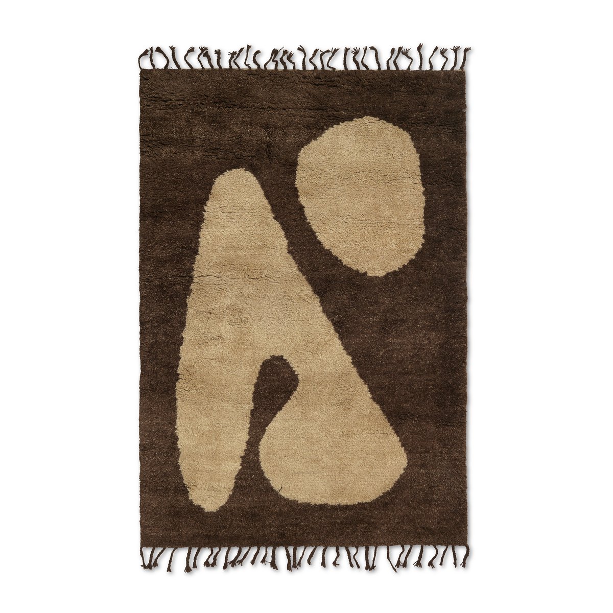 ferm LIVING Abstract rug brown-off-white 120x180 cm