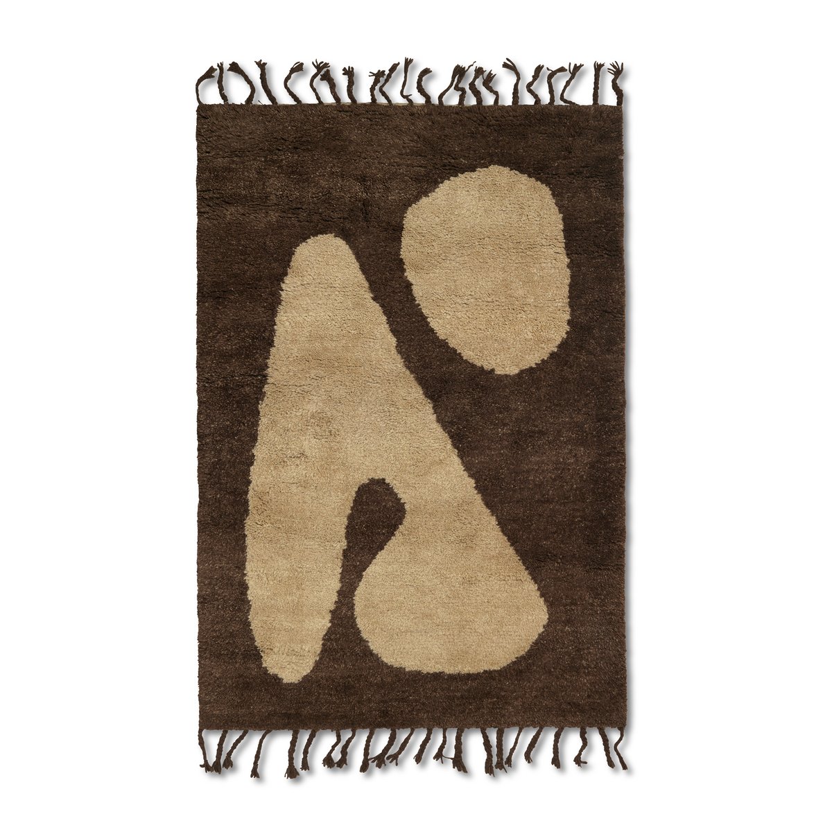 ferm LIVING Abstract rug brown-off-white 80x120 cm