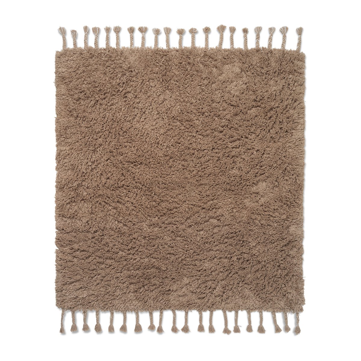 ferm LIVING Amass long pile rug 140x140 cm White Pepper