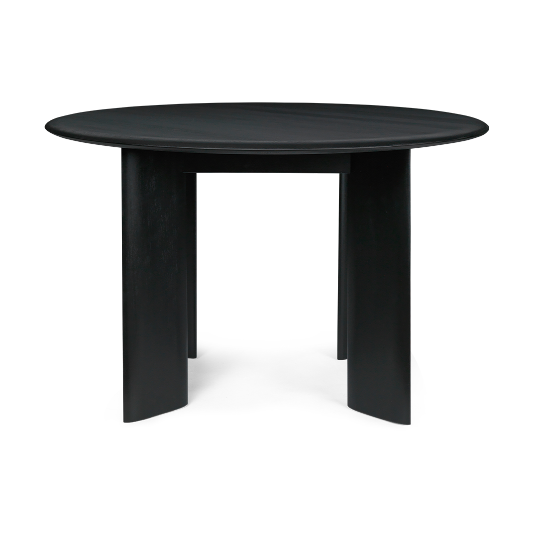 ferm LIVING Bevel dining table Ø117 cm Black Oiled Beech, Ø117 cm